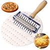 Stainless Steel Pizza Docker, Pizza Dough Docker with Wooden Handle,