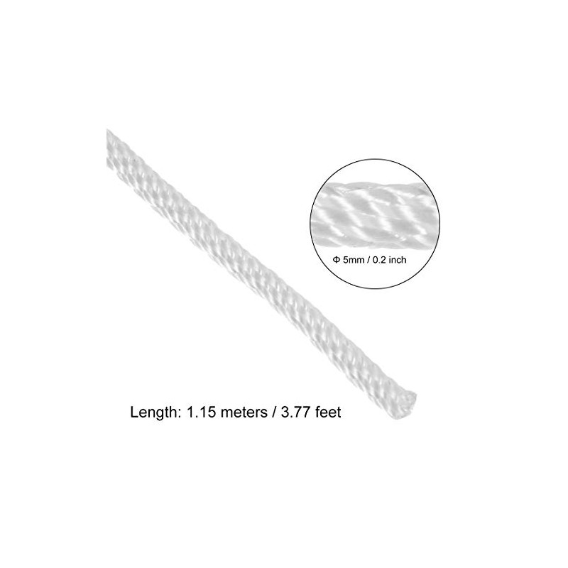 sourcing map Recoil Start Rope with Handle 5 mm Diameter