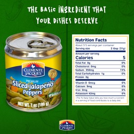 Clemente Jacques Sliced Jalapeño Peppers, 7 oz (Pack of 24)