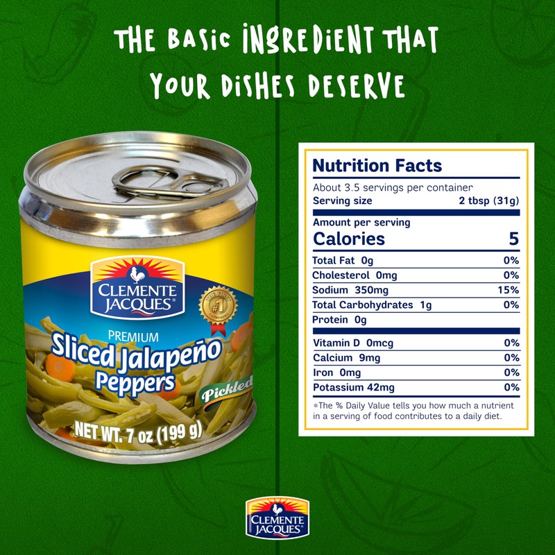 Clemente Jacques Sliced Jalapeño Peppers, 7 oz (Pack of 24)