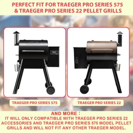 Pellet Grill Storage Shelf Compatible with Traeger Pro Series 22 Accessories, Black Powder Coated Steel Pellet Grill Bottom Shelf for Traeger 575 Pro Series and Other Wood Pellet Grill Accessories