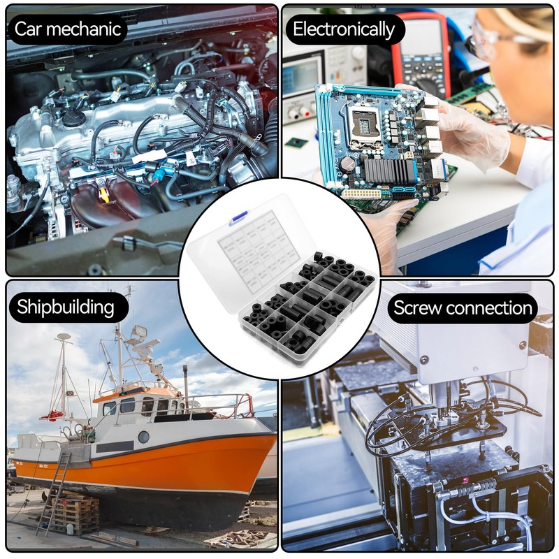 90pcs ABS Round Spacer Washer Assortment Kit, M6 M8 Nylon