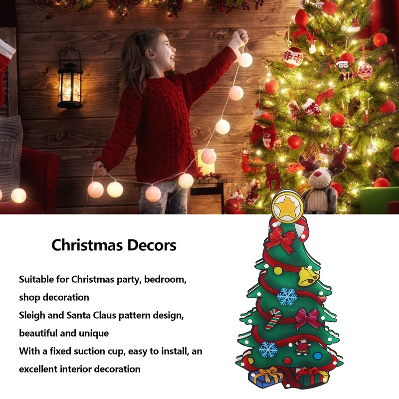 LED Christmas Decoration Light PVC Lighted Festival Window Silhouette Christmas