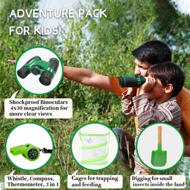 Outdoor Explorer Kit Bug Hunting Kits for Children Explorer Costume includes Explorer Hat Cargo Vest 3-7 Year Old Boys Girls Kids Adventure Kit Children Outdoor Educational Kit