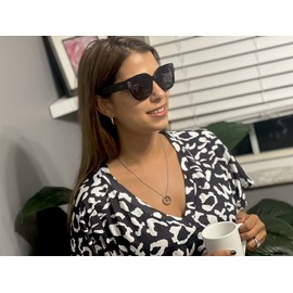 MJartoria Matching Necklaces for Couples, His and Hers Engraved Rhinestone Ring Pendant Necklace Gifts for Boyfriends Girlfriends (Silver, Her Beauty His Beast)