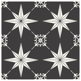 MORCART Peel and Stick Floor Tile - 20 PCS, 7.87" x 7.87" Vinyl Flooring - Waterproof Self-Adhesive Tile Sticker for Bathroom, Kitchen, Living Room, Bedroom - Black and White/Retro Floral Look