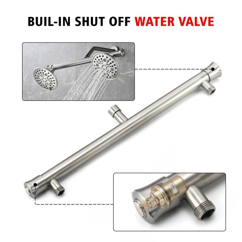 Double Shower Head for Couples, Brushed Nickel