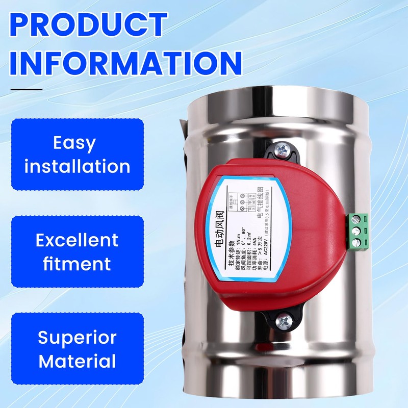 Daiilg 220V Stainless Steel Electric Damper Electric Air Valve Motorized