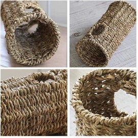 Wonninek Hamster Hanging Toy, 3-Piece Hurry Hanging Cage Toy Set with Wooden Climbing Ladder, Hammock Swing and Nest Tunnel, Small Animal Chew Toy for Guinea Pigs, Chinchilla Hamsters