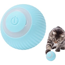 IODOO Smart Interactive Cat Toy, Moving Rolling Cat Toys for Indoor Cats to Keep Fit and Active, Automatic Pet Exercise Toys, Poofplay Balls, Kitty Gifts Blue, Type-C(Blue)