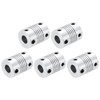 sourcing map 5Pcs 8mm to 8mm Aluminum Alloy Shaft Coupling