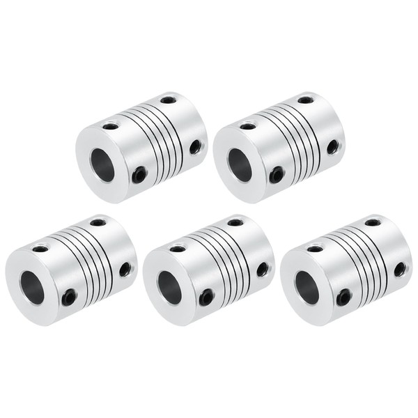 sourcing map 5Pcs 8mm to 8mm Aluminum Alloy Shaft Coupling