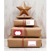 Jumbo Christmas Gift Tag Stickers 60 Count Modern Red, White,