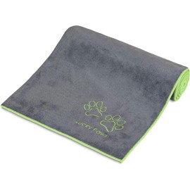 Lucky Paws® Dog Towel - 140 x 70 cm XL Dog Towel Extra Absorbent - Quick Drying, Luxuriously Soft Dog Towel Dog Owners and Dog Accessories (1 Pack, Grey)
