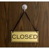 All Quality Open Closed Sign (Brushed Gold)
