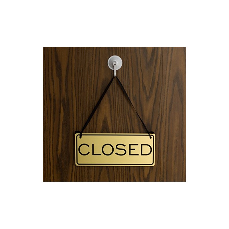 All Quality Open Closed Sign (Brushed Gold)