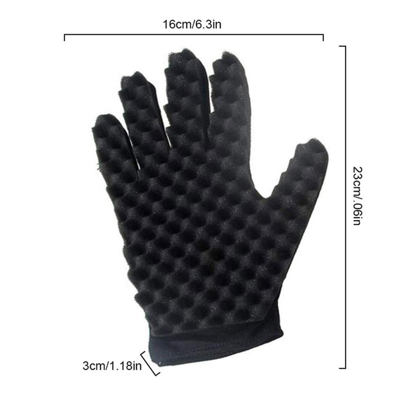 Xfaiz Magic Curly Sponge Gloves Tutorial for Barbiers Wave Black