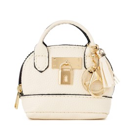 ZOUIQSS Coin Purse Mini Handbag Keychain for Women Creative Keychain Makeup Bag Coin Purse with Zipper, Style2-white