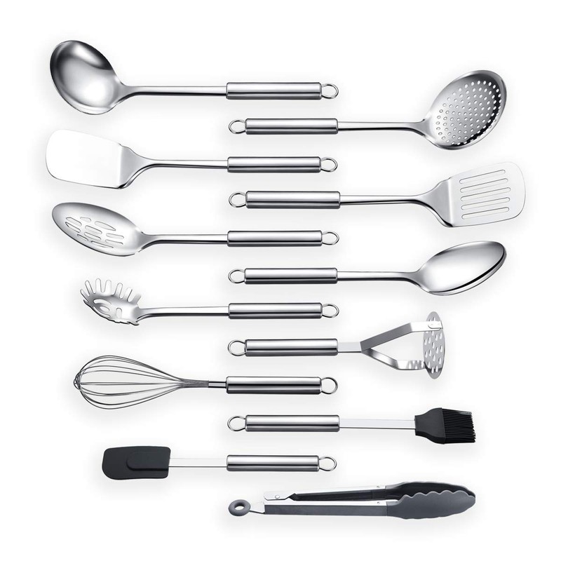 Berglander Cooking Utensil Set 12 Piece Stainless Steel Kitchen Tool