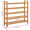 vidaXL Rustic Solid Oak Shoe Rack With 5 Free Standing