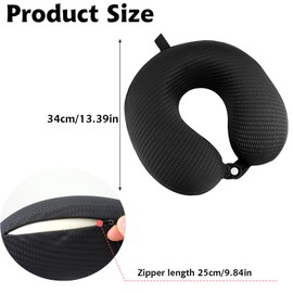 YUXIANLB Neck Pillow Cover, Travel Neck Pillow Case Cover, Soft and Smooth Neck Pillow Cover, Travel U Neck Pillow Cover for Replacement (Only Pillow Cover, No Filler)(Black)