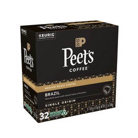 Peet's Coffee, Medium Roast K-Cup Pods for Keurig Brewers - Single Origin Brazil 32 Count (1 Box of 32 K-Cup Pods) Packaging May Vary
