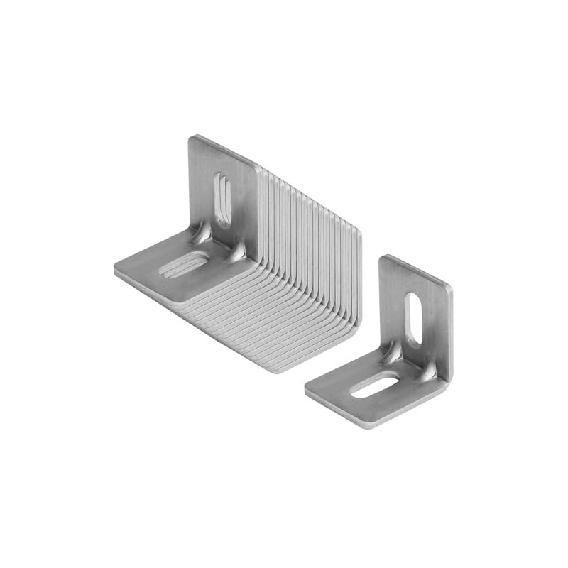 20 Pcs Adjustable Slotted L Corner Brace with Reinforced, 1-3/8"
