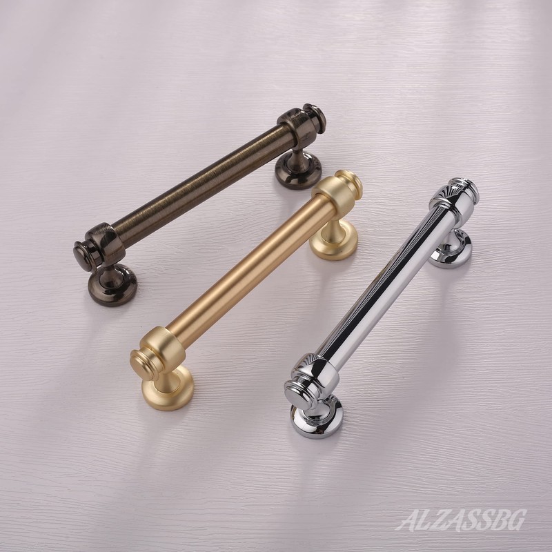 Alzassbg 10 Pack Polished Chrome Cabinet Pulls, 4 Inch(102mm) Hole