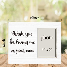 Step Dad Gifts Picture Frame, Bonus Dad Gifts from Daughter Son for Fathers Day, Thank You for Loving Me Photo Frame for 4 x 6 Inch Photo