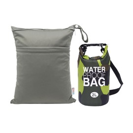 ALVABABY Dry Bag 2L Waterproof Bag with Wetbag Wet Bag Swimming Waterproof Bag Roll Top Waterproof Backpack Pack Bag Waterproof Dry Bag Swimming Beach Bathing Canoe 2WFL05-DE