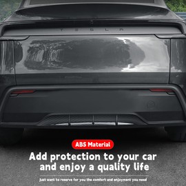 Rear Diffuser for Telsa Model Y Juniper 2025-2026 Without Drilling，Trunk Decoration Accessories Model Y Juniper Rear Bumper Molding Protector Lip Made of PP Material (Glossy Carbon Fiber)