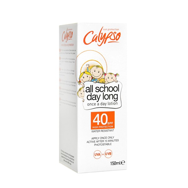 Calypso All School Day Long Sun Lotion SPF 40 | 150ml | Water Resistant Sunscreen