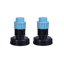 2 Pcs IBC Tank Thread Connectors s60x6 Adapter to Mdpe Water Pipe Fittings Outlet 25mm (Straight)