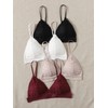 COZYEASE Women's 4 Pcs Floral Lace Adjustable Straps Bralettes Solid