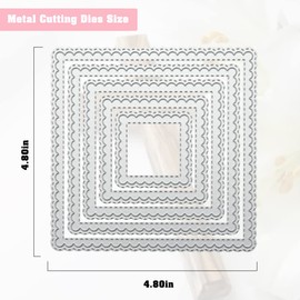 Die Cuts and Stamps for Card Making - Square Metal Cutting Dies, Stamp Sets for Album Scrapbook - Craft Die Cutters