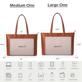 KALIDI Tote Bag Handbags for Women Large shoulder bag with Zipper Waterproof PU Women's Totes Ladies Bag for Work School Travel Daily Use