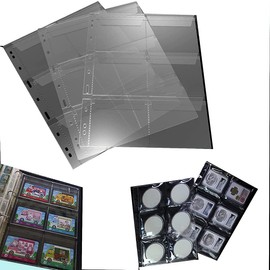 9-Pocket Coin Sleeves, Stander 9-Holes Medallions Pages for Folder Binder, 10 Sheets Small Round Rating Appraisal Case Storage Book Refills to Insert Coin Collection Holders for Collectors