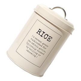 Ciieeo European Vintage Rice Storage Bucket 5kg Airtight Seal and Moisture Protection Sturdy Metal Container Scoop for Kitchen Pantry Organization