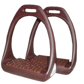 Compositi Reflex 4.75 Plastic Stirrups with Flexible Wide Tread Surface Brown/Brown Reflex Stirrup Irons Adults 4.75 Shock Absorbing