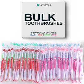 Avistar Bulk Toothbrushes Pack - 148 Individually Wrapped Toothbrushes Bulk for Travel, Hotels, Relief Missions, and Donations - Bulk Disposable Toothbrush Pack Adults and Kids