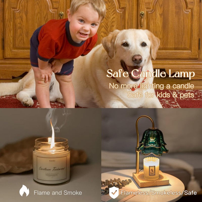 Candeldo Candle Warmer Lamp with Timer: Flower Candle Warmer with