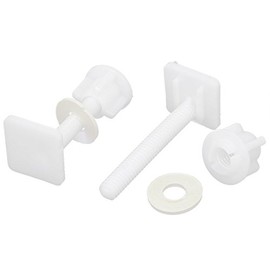uxcell 8mm Thread Square Shaped Toilet Seat Hinge Bolts Nuts White 2pcs