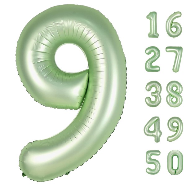 40 Inch Olive Green Balloon Number 9,Jumbo Mylar Foil Helium