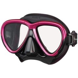 TUSA Intega Diving Mask Snorkel Diving Goggles Professional (Black/Rose Pink)