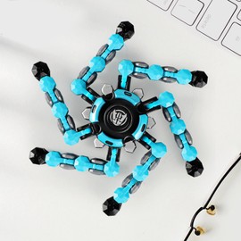 Transformable Fidget Spinner Toy | Sensory toys for Stress, Anxiety, Autism, ADHD | DIY- Hand finger Gyro | Party bag fillers | Fingertip spin top makes the day special for Kids & Elders! (Blue)