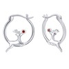 Reindeer Earrings 925 Sterling Silver Christmas Hoop Earrings Jewelry Gifts