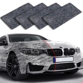 Norhogo 4 Stück Mehrzweck-Auto Kratzer Reparaturtuch, Auto Kratzer Entferner Tuch, Nano Sparkle Tuch, Zur Reparatur Von Leichten Kratzfarben, Lackpflege, Autoreinigung, 20 * 10cm-Schwarz