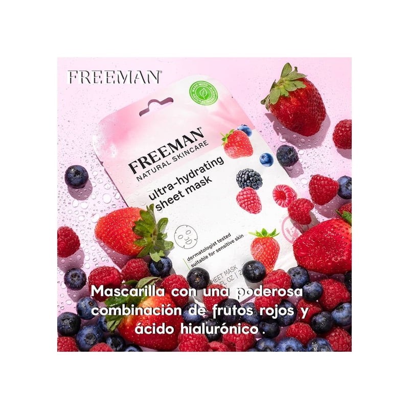 Mascarilla facial Freeman ultra hydrating frutos rojos 28 ml