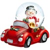 SIKORA SK04 Small Glass Decorative Snow Globe Snowman in Car