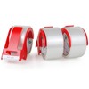 3 Rolls BOMEI PACK Clear Packing Tape with Dispenser, Heavy